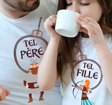 Como um pai como uma filha combinando texto com camisas - TenStickers