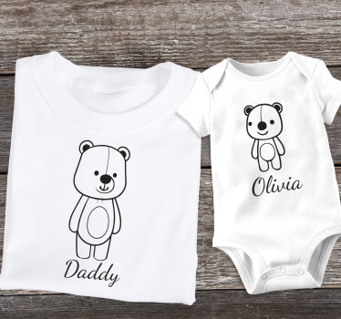 Conjunto de t-shirts pai e filho papa urso - TenStickers