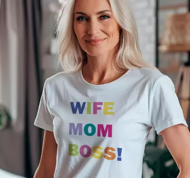 Esposa, mãe, chefe! T-shirt do dia das mães - TenStickers