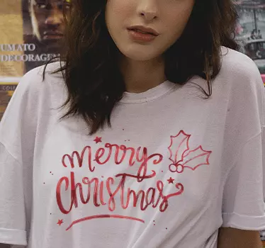 Feliz natal com t-shirt vermelha de natal - TenStickers