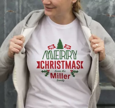 Feliz natal e um feliz ano novo natal camisetas - TenStickers