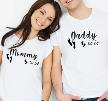 Gravidez combinando camisas para casais - TenStickers