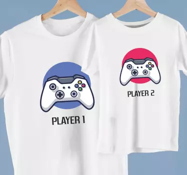 Joystick com número do jogador pai e filho combinando camisas - TenStickers