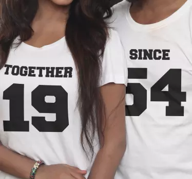 Juntos desde t-shirts personalizadas para casais - TenStickers