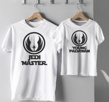 Mestre jedi pai e filho combinando camisas - TenStickers
