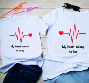 Meu coração combinando camisas para casais - TenStickers