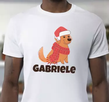 Natal cão desenho natal camisa - TenStickers