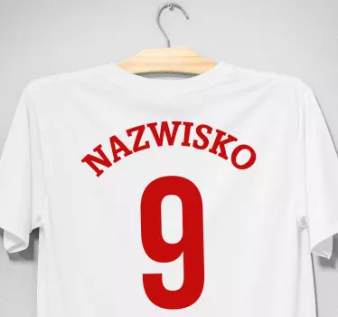 Padrão polaco de futebol com número de camisetas - TenStickers