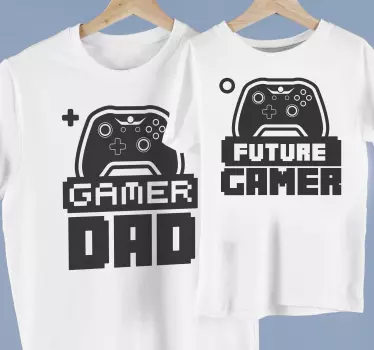 Pai e filho gamers pai e filho camisas combinando - TenStickers