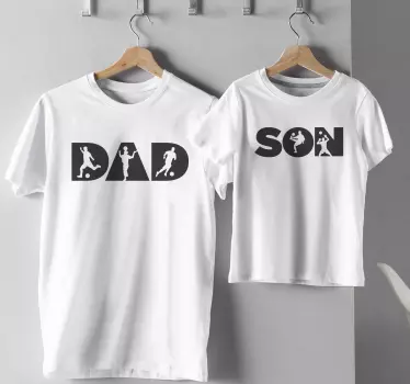 Pai e filho jogadores de futebol pai e filho camisas combinando - TenStickers