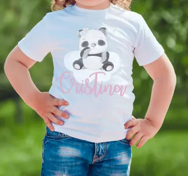 Panda fofo para menina com t-shirt de bebê com nome - TenStickers