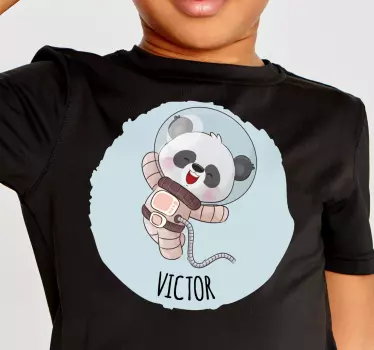 Panda fofo para menino com t-shirt de bebê com nome - TenStickers