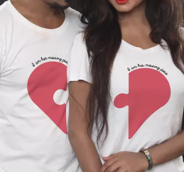 Peça que faltava camisas com correspondência de coração para casa - TenStickers
