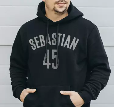Hoodie Preta personalizável com Capucho - TenStickers