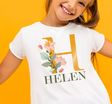 Primeira letra e nome T-shirtt-shirt bebê - TenStickers