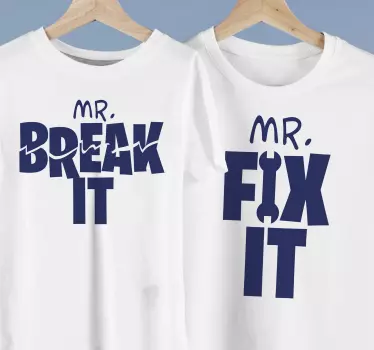 Senhor. Conserte isso, sr. Quebrar pai e filho combinando camisas - TenStickers