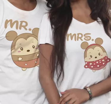 Senhor. E sra. Camisas combinando minnie e mickey para casais - TenStickers