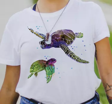 T-shirt abstrata tartarugas coloridas - TenStickers