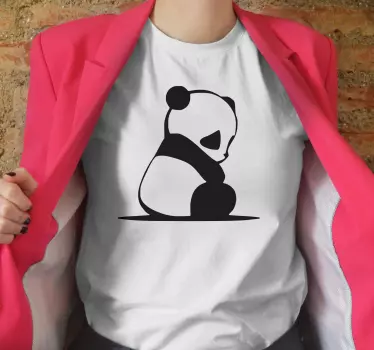 T-shirt arte de silhueta de panda - TenStickers