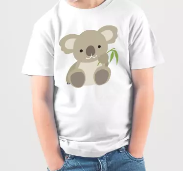 T-shirt bebé adorável coala segurando folha - TenStickers