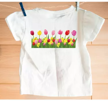 T-shirt bebé arranjo floral colorido - TenStickers