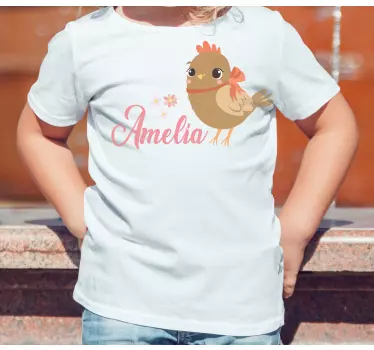 T-shirt bebé pintinho marrom com nome - TenStickers