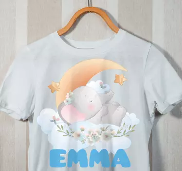 T-shirt bebé elefante fofo dormindo - TenStickers