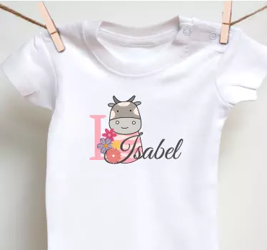 T-shirt bebé eu amo isabel - TenStickers
