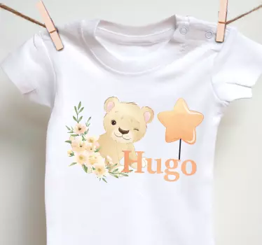 T-shirt bebé leão fofo com estrela - TenStickers