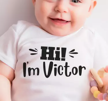 T-shirt bebé olá bebé victor - TenStickers