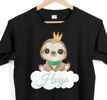 T-shirt bebé personagem de bicho-preguiça coroado - TenStickers