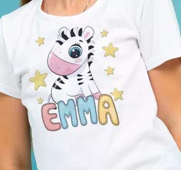 T-shirt bebé personagem de zebra fofa - TenStickers