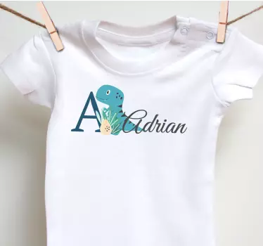 T-shirt bebé presente personalizado tema dinossauro - TenStickers