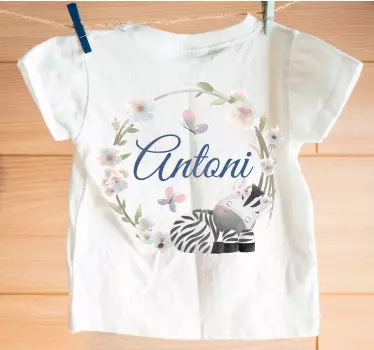 T-shirt bebé quarto de zebra personalizado - TenStickers