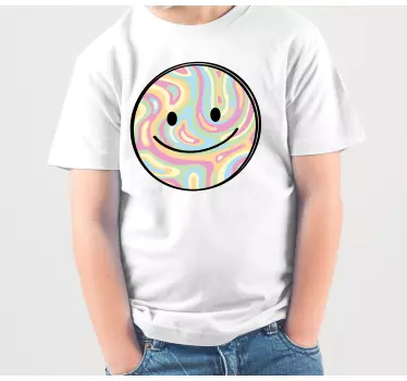 T-shirt bebé rosto colorido e sorridente - TenStickers