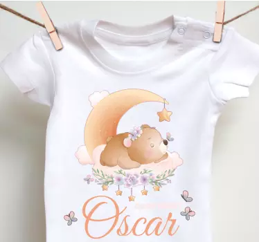 T-shirt bebé tema noturno do urso aconchegante - TenStickers