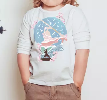 T-shirt bebé tema samurai floral encantador - TenStickers