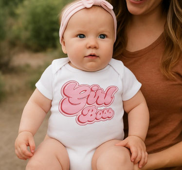 T-shirt bebé texto bolha menina chefe - TenStickers