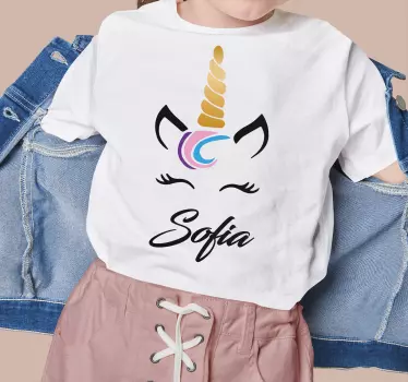 T-shirt bebé unicórnio fofo personalizado - TenStickers