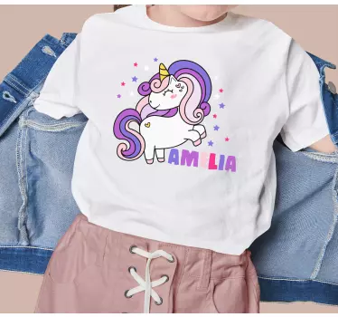 T-shirt bebé unicórnio personalizado amilia - TenStickers