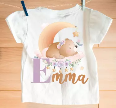 T-shirt bebé urso dormindo na lua - TenStickers
