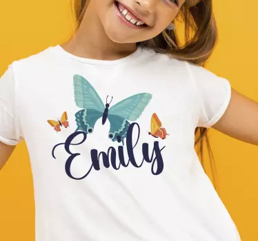 T-shirt borboletas bicolor para criança - TenStickers