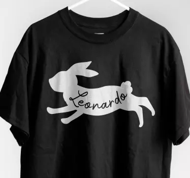 T-shirt coelho correndo com nome - TenStickers