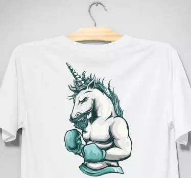 T-shirt campeão de boxe unicórnio - TenStickers