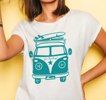 t-shirt cartoon hippie van - TenStickers