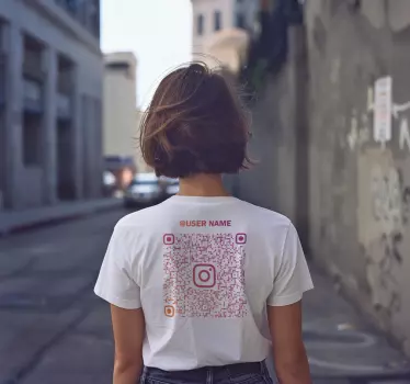 T-shirt código qr do instagram - TenStickers