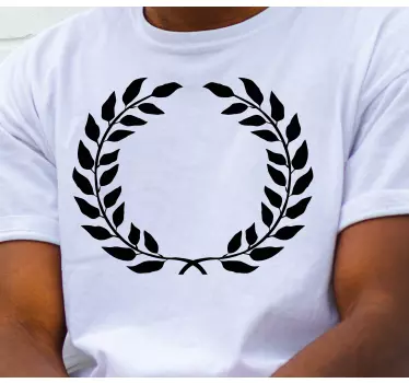 t-shirt com ícone da vitória de coroa de louros - TenStickers