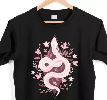 t-shirt com ilustração de cobra rosa - TenStickers