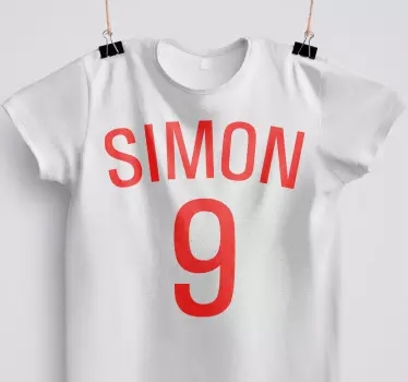T-shirt com nome e número personalizados - TenStickers