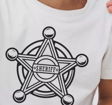 t-shirt com o emblema da estrela do cowboy - TenStickers
